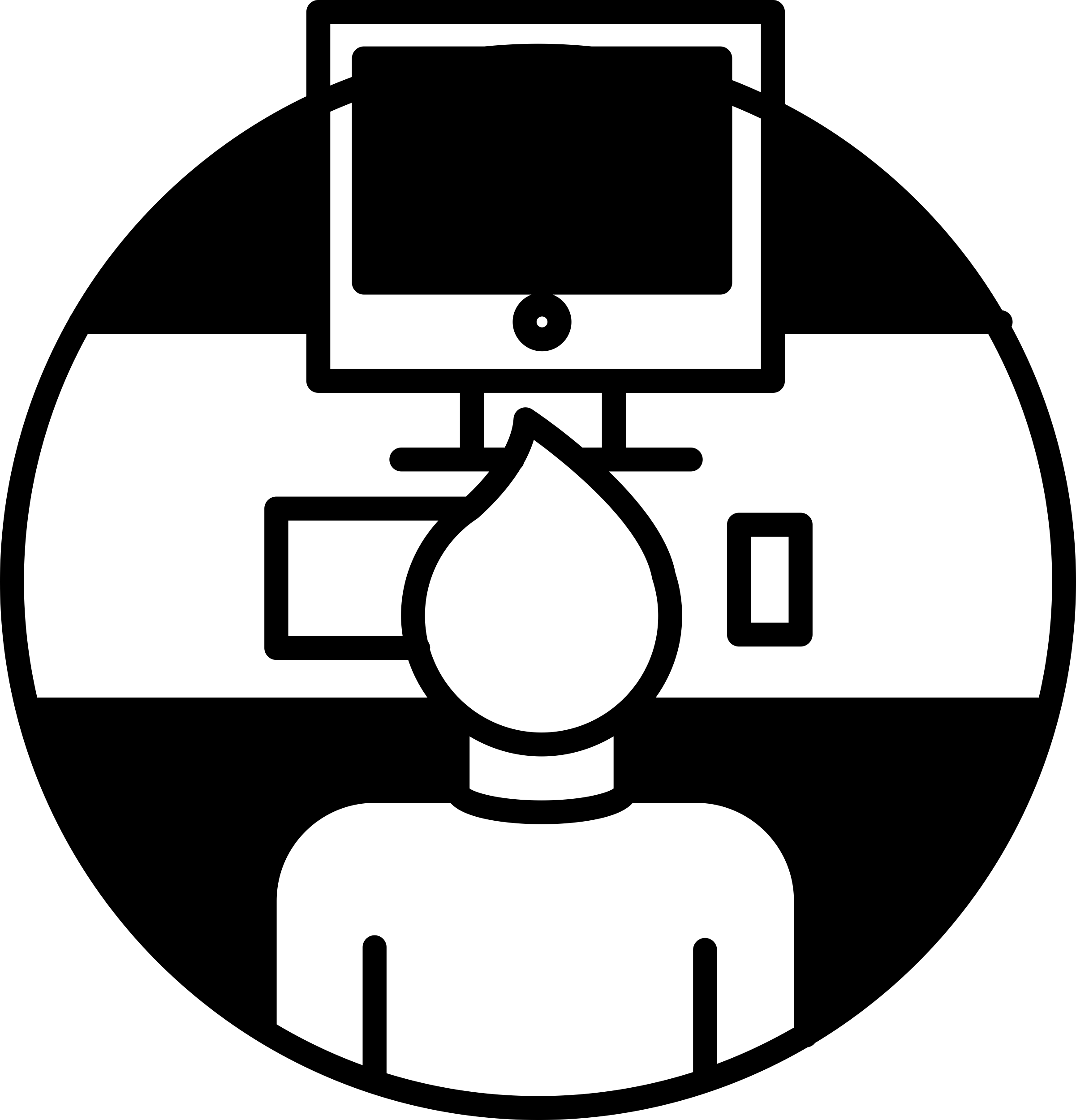 Person Working In Front Of A Computer Outline Svg Vector Free Vectors